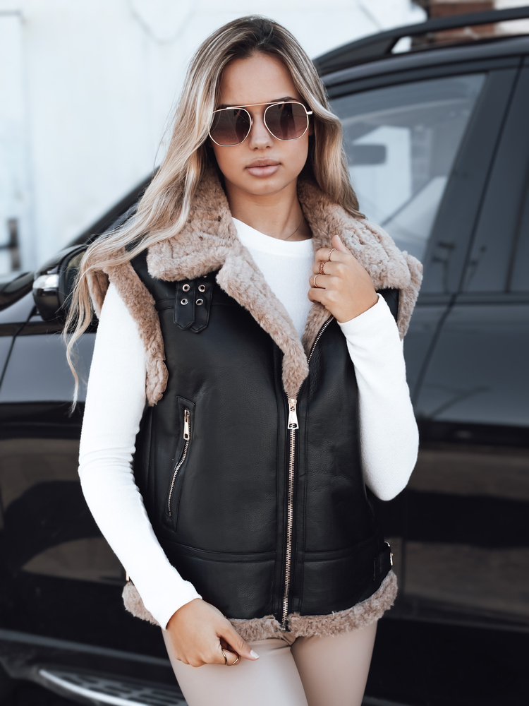 Dámska vesta s kožušinovým lemom