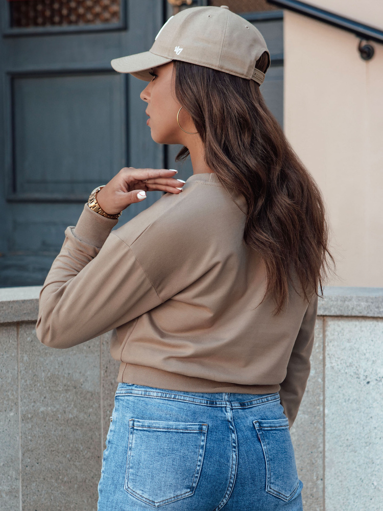 Bluza damska klasyczna CASUALVIBE jasnobrązowa Dstreet