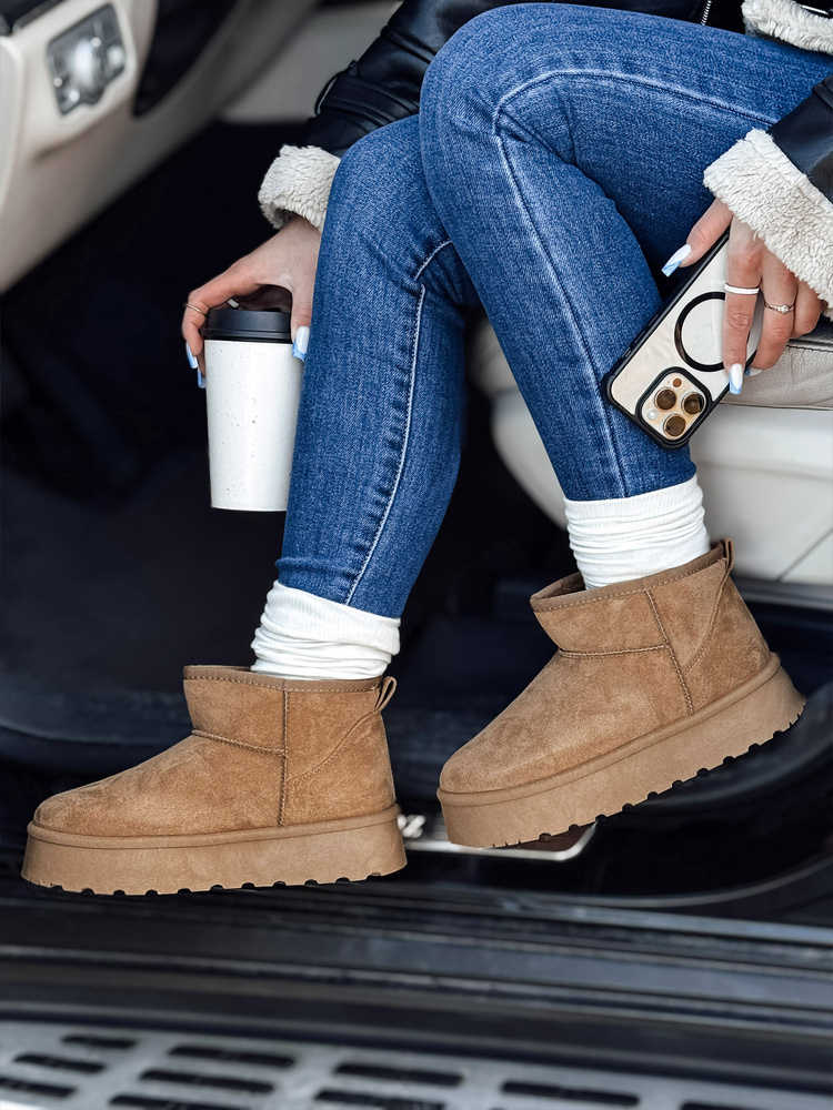 Cizme de zăpadă maro pentru femei