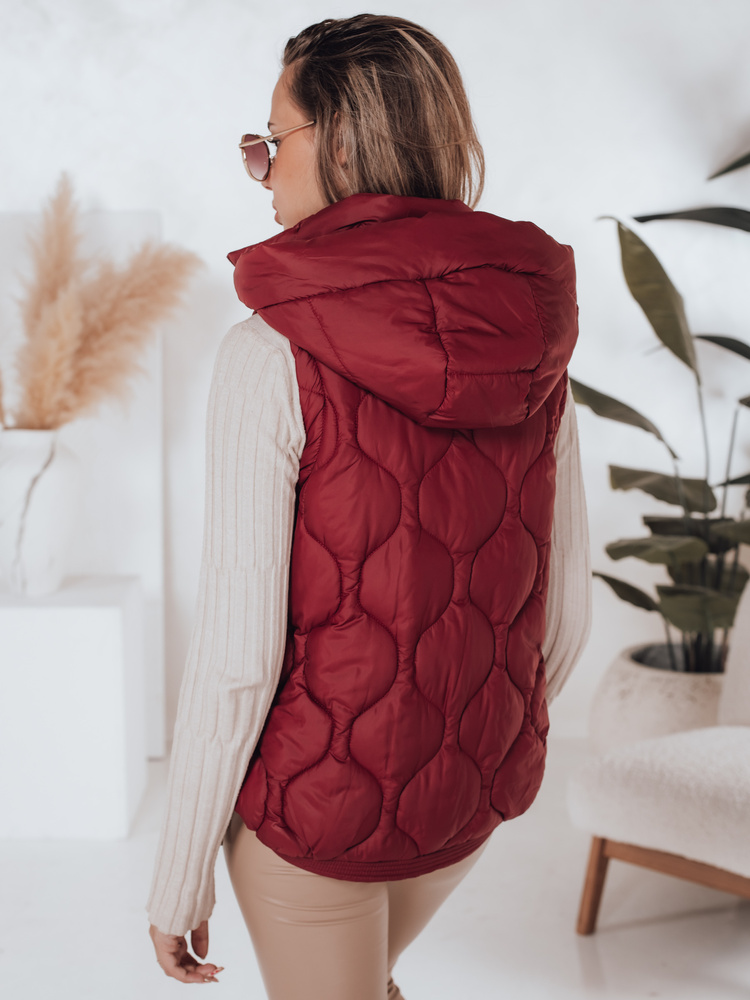 Vestă matlasată cu glugă pentru femei