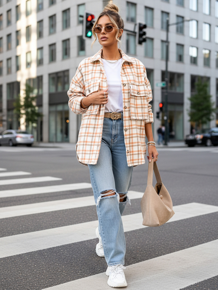 Дамска шарена риза Dstreet