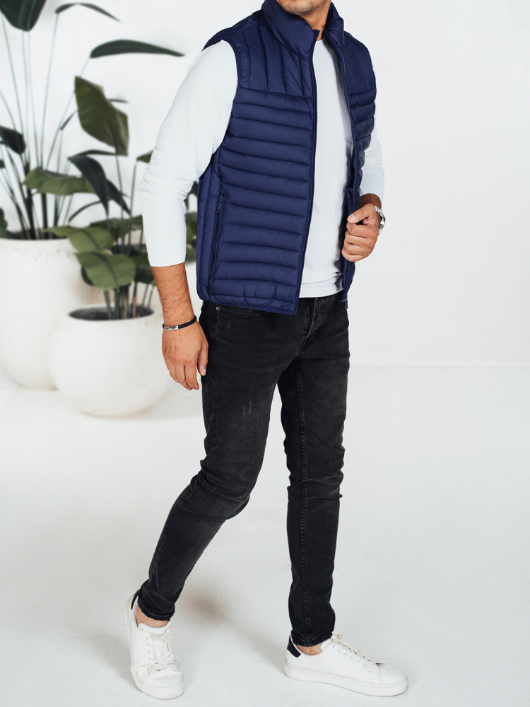 Vestă matlasată bărbătească albastră