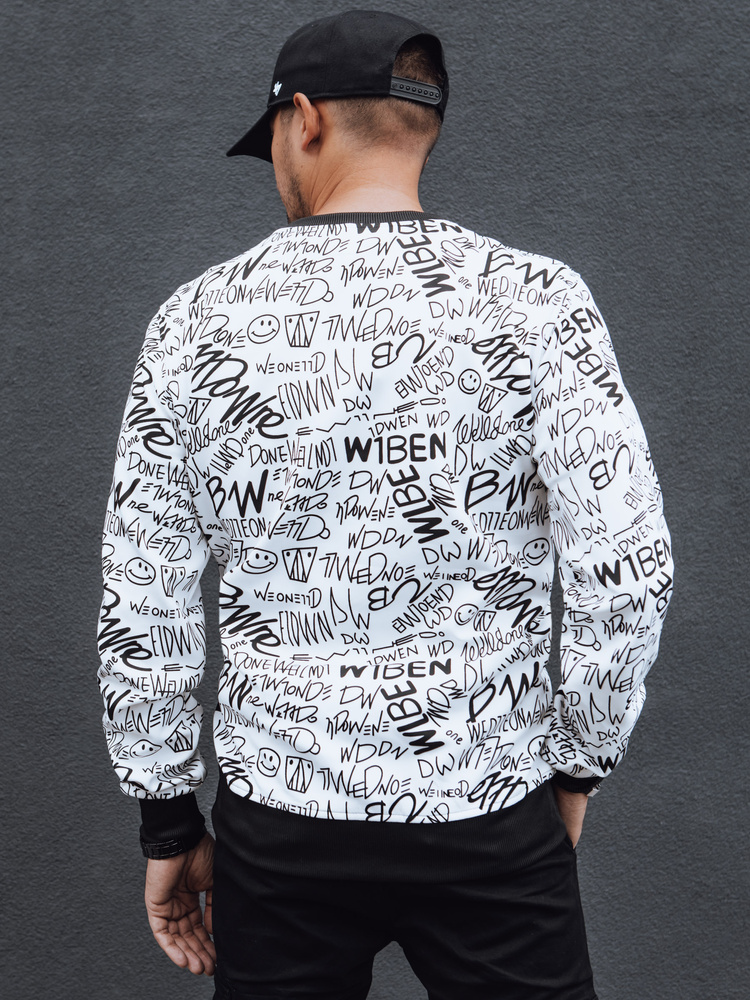 Bluza męska bez kaptura biała Dstreet