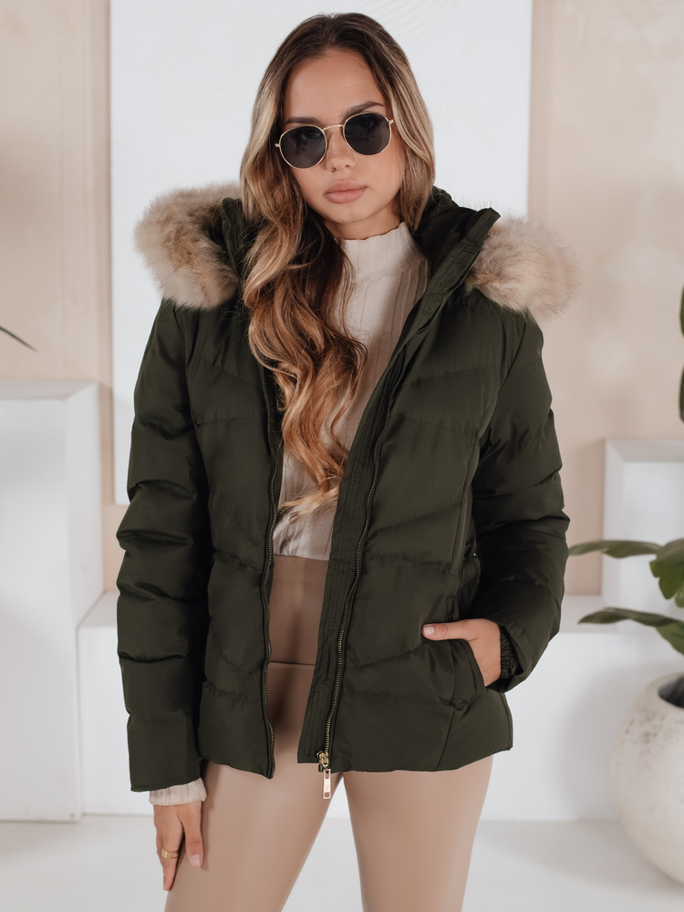 Kurtka zimowa damska pikowana zielona Dstreet