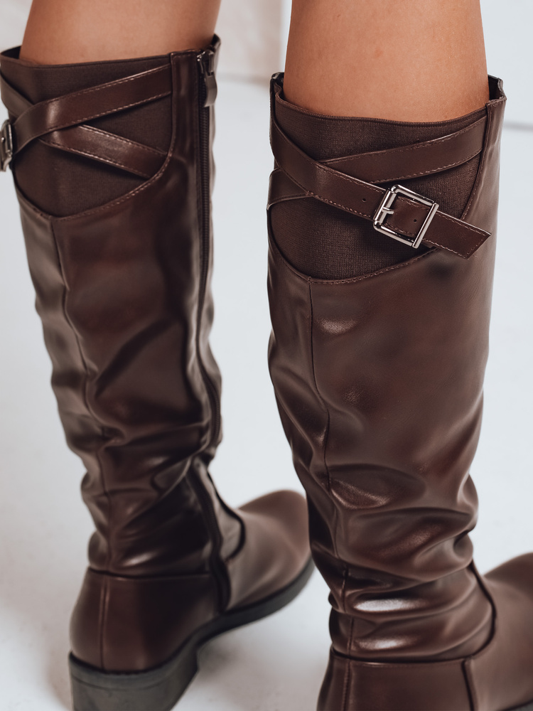 Kozaki damskie brązowe Dstreet