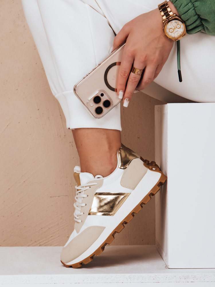 Sportowe sneakersy damskie EASYSTEP beżowe Dstreet
