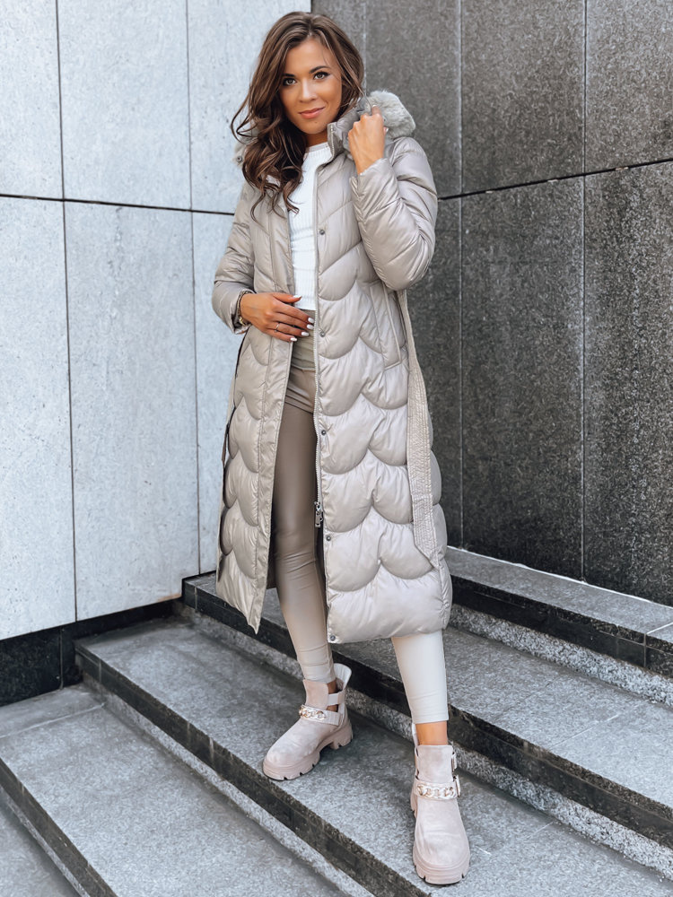 Płaszcz damski zimowy SCARLET beżowy Dstreet