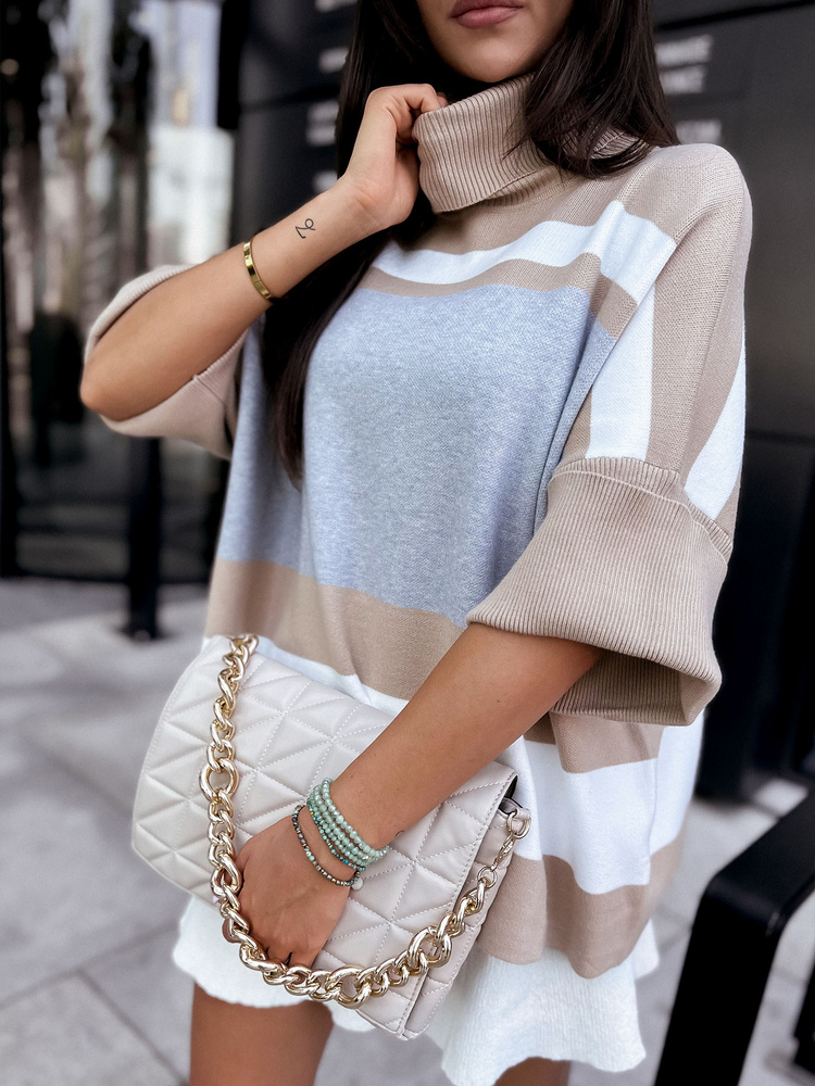 DStreet Sweter damski oversize ZEPHYR szary