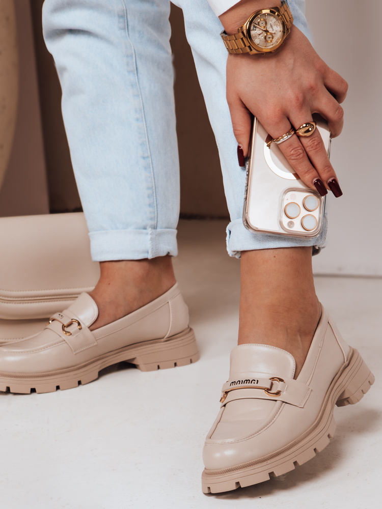 Mokasyny damskie MNIMNI beżowe Dstreet