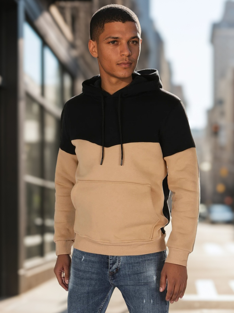 Bluza męska basic z kapturem czarna Dstreet