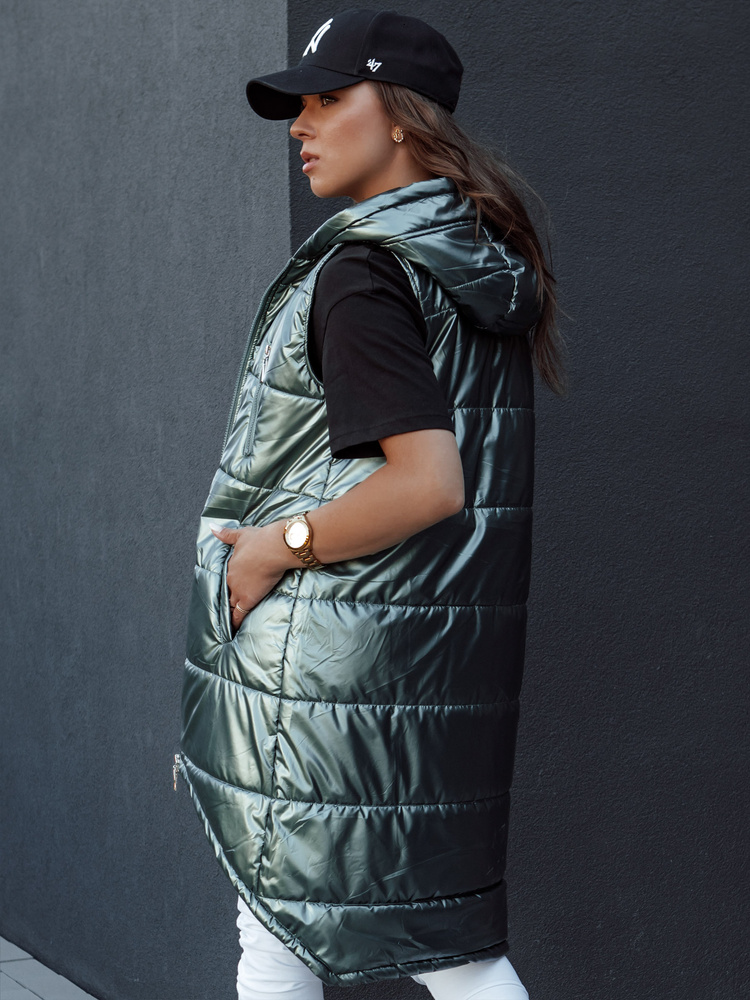 Vestă matlasată pentru femei MERIS verde închis