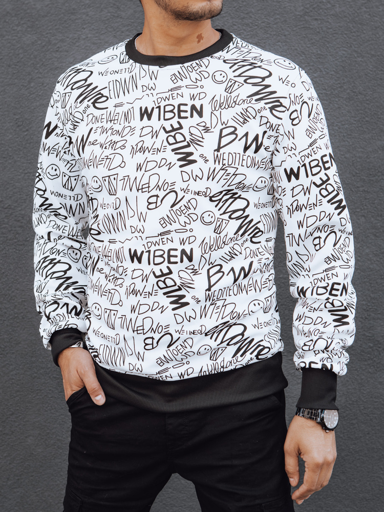 Bluza męska bez kaptura biała Dstreet