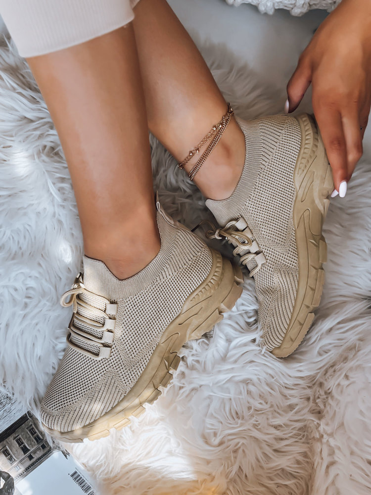 Skarpetowe sneakersy damskie STEEL THUNDER khaki Dstreet