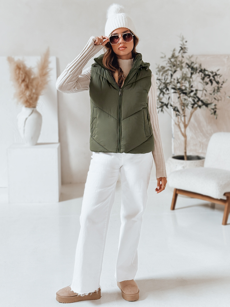 Vestă matlasată pentru femei LIKEHUGS verde