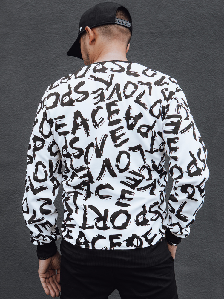 Bluza męska bez kaptura biała Dstreet