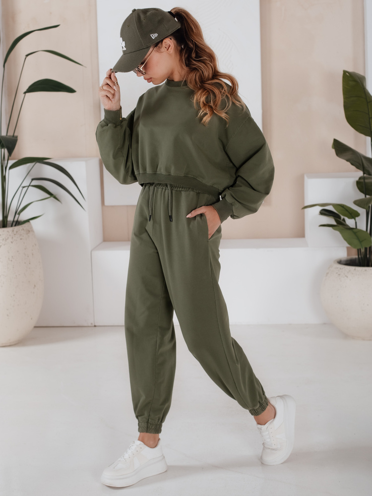 Komplet damski dresowy SOLIR khaki Dstreet