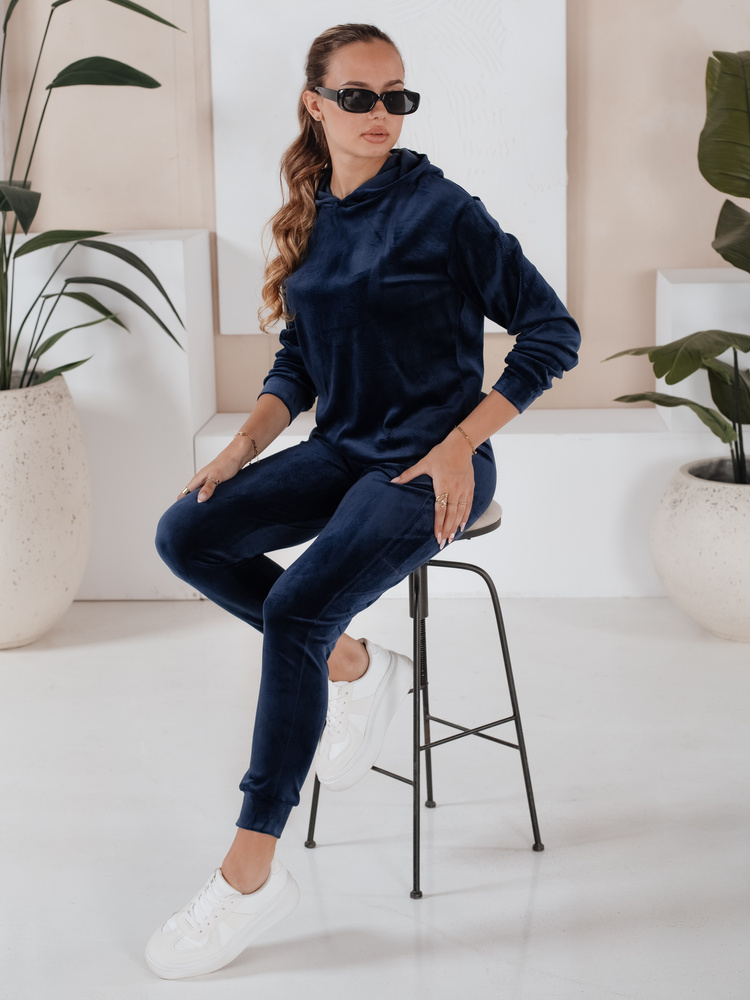 Granatowy damski komplet welurowy SO COMFY Dstreet