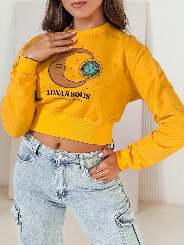 Bluza damska LUNA crop top żółta Dstreet