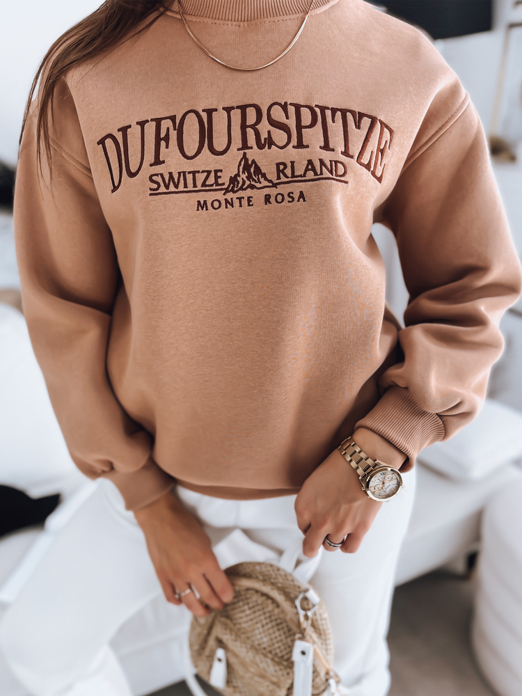 Bluza damska oversize MONTE ROSA kamelowa Dstreet