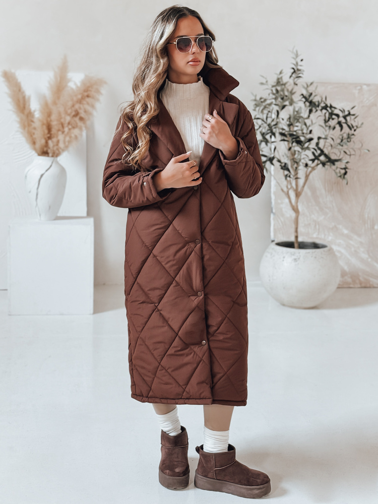 Jachetă matlasată de iarnă pentru femei, maro