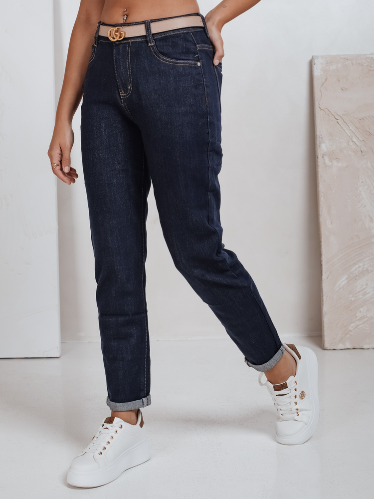 Blugi de damă mom fit, granat