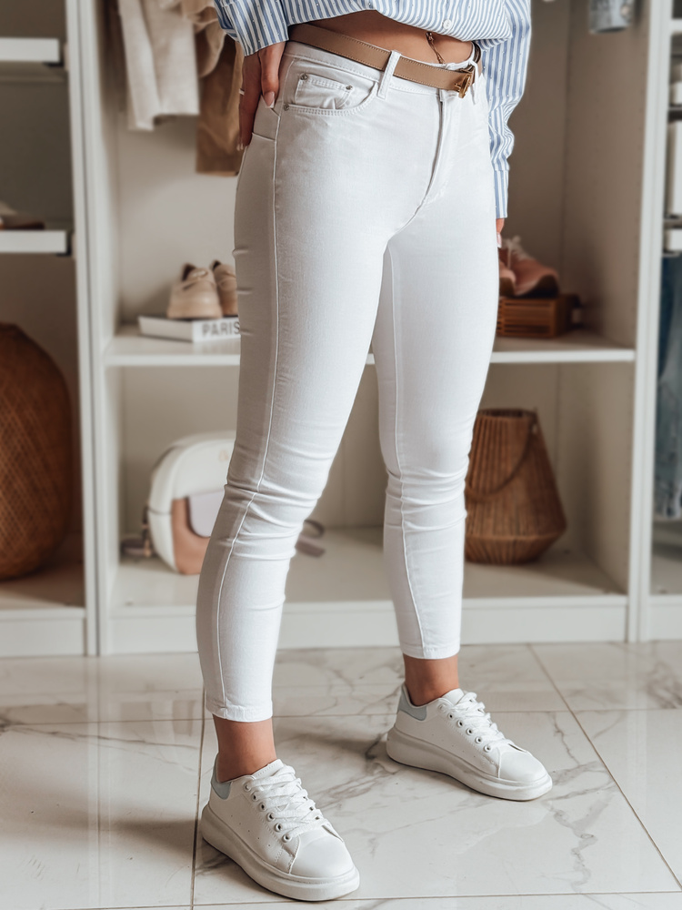 Spodnie damskie jeansowe skinny TRENZI białe Dstreet