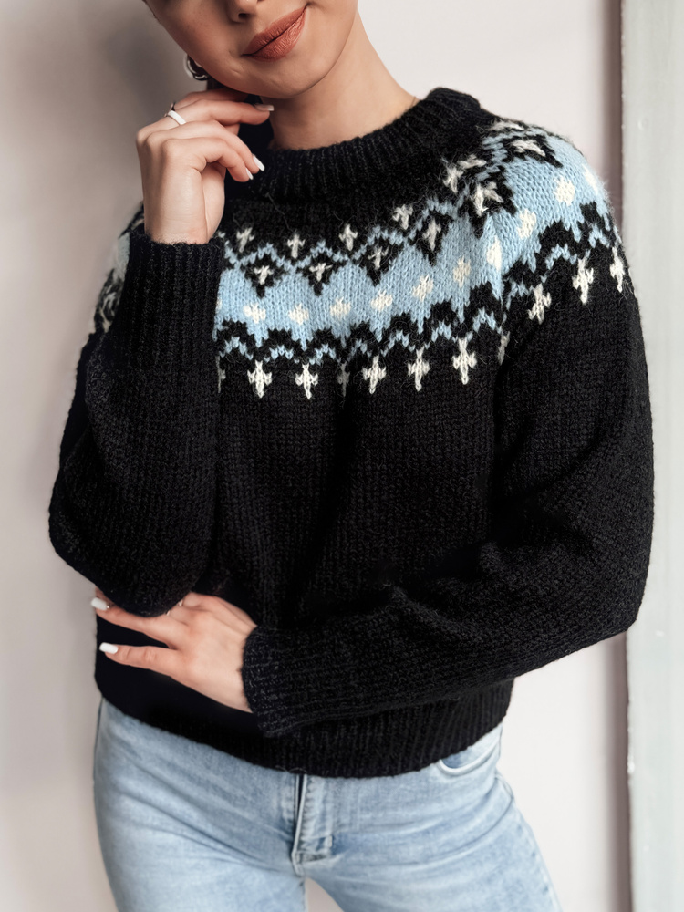Sweter damski one size SKADOVA czarny Dstreet