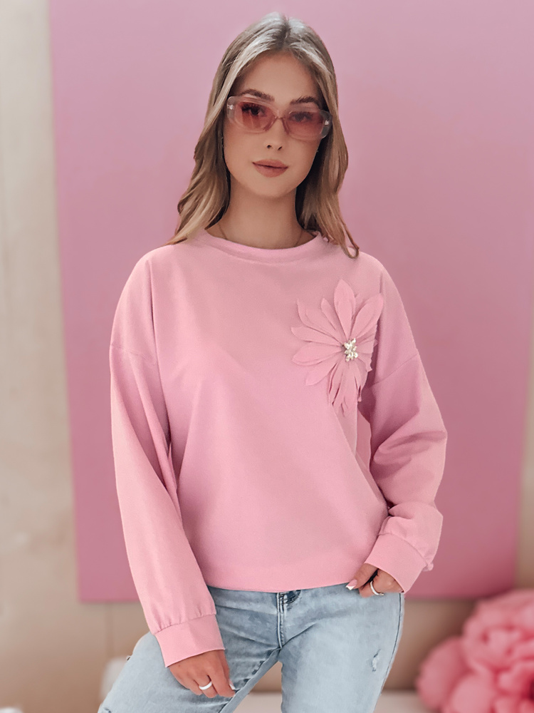 Bluza damska one size oversize FLORINE różowa Dstreet