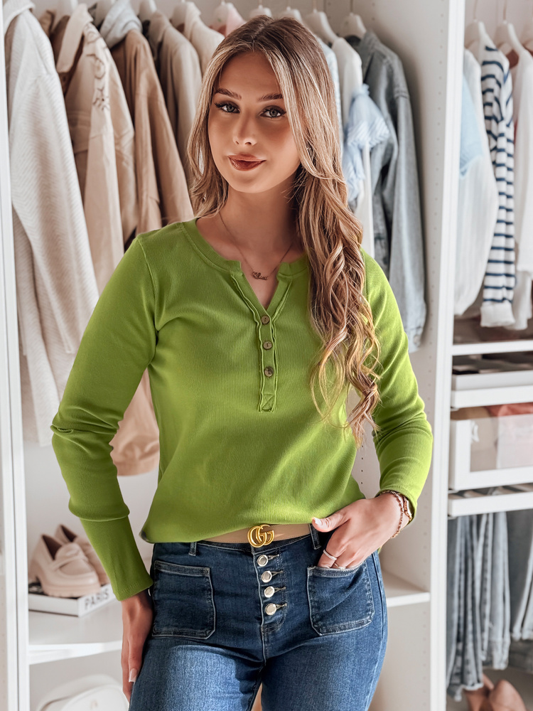 Long sleeve damski one size FELORIA limonkowy Dstreet