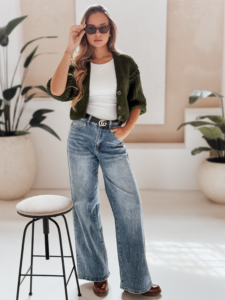 Sweter damski NUTI zielony Dstreet