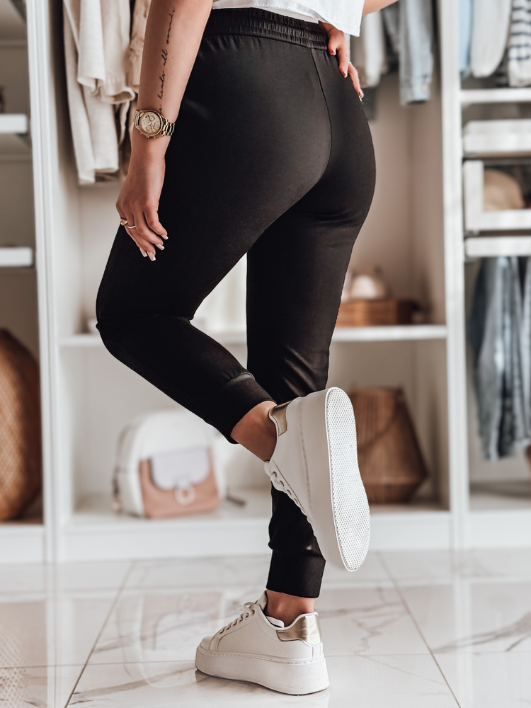 Spodnie dresowe damskie slim fit SPORTIVO czarne Dstreet