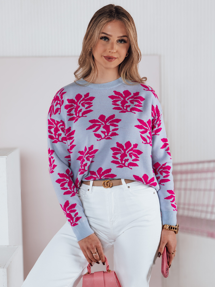 Sweter damski SWEET BUNNY błękitny Dstreet