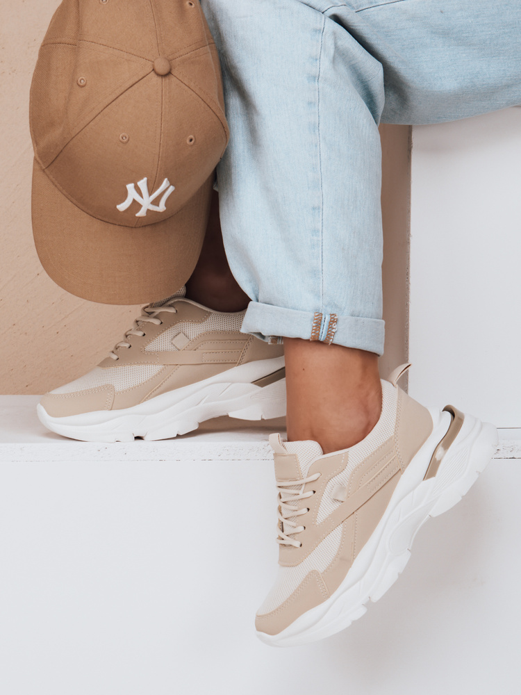 Teniși bej pentru femei cu platformă SPORTLITE