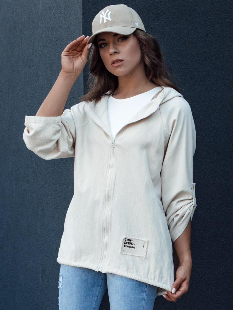 Kurtka przejściowa damska MANDIA jasnobeżowa Dstreet