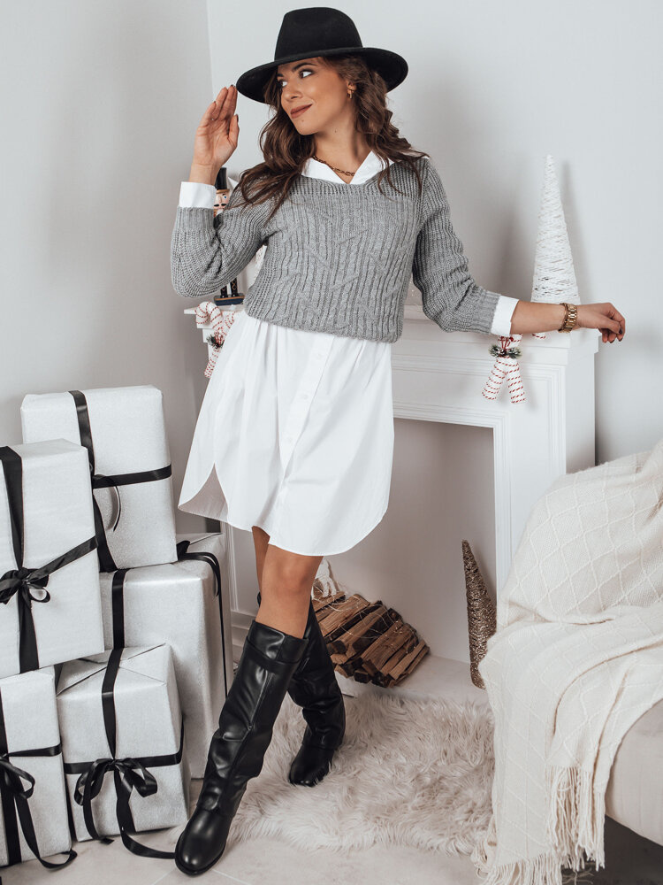 Sweter damski VALENTIS jasnoszary Dstreet