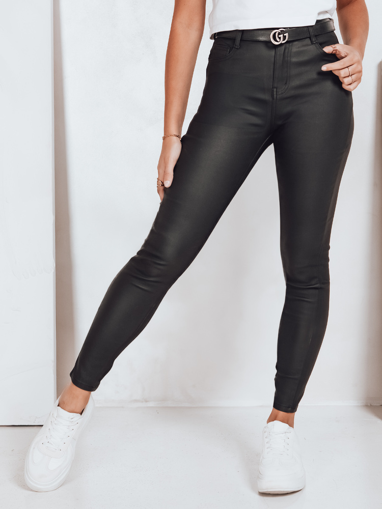 Pantaloni negri cerați Dstreet