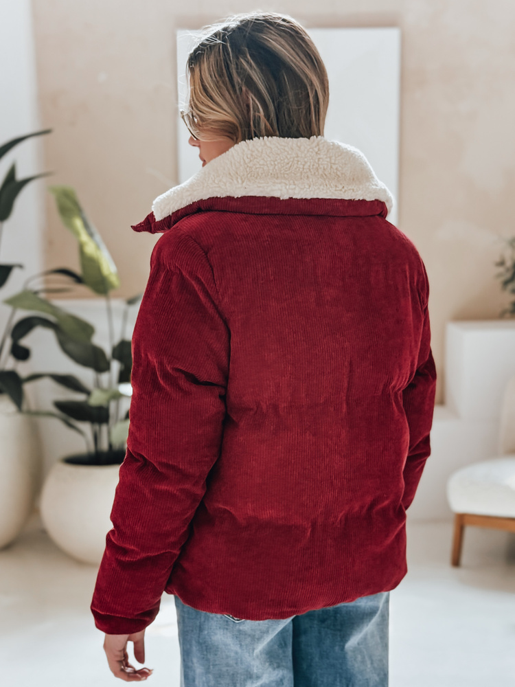 Jachetă de iarnă cu ținte pentru femei TRENDYGLAM bordo