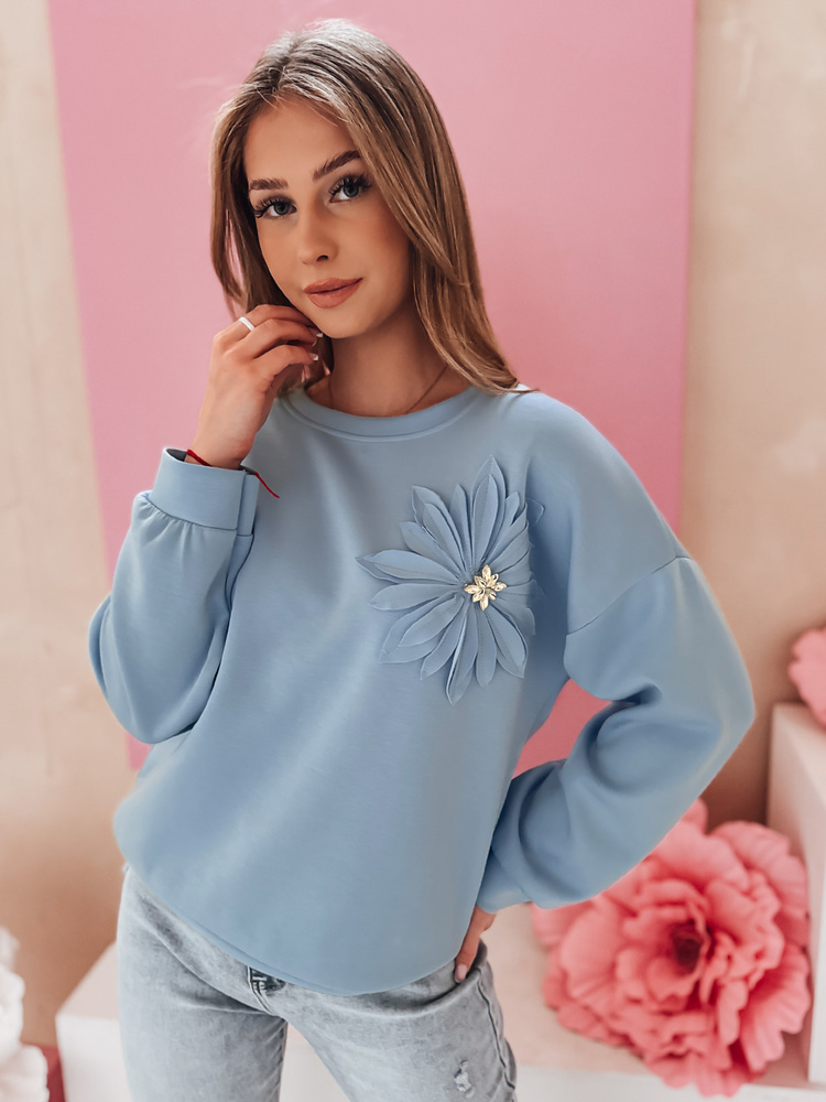 Bluza damska one size oversize FLORINE błękitna Dstreet