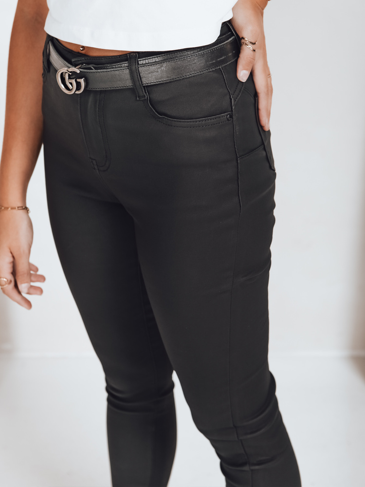 Pantaloni negri cerați Dstreet