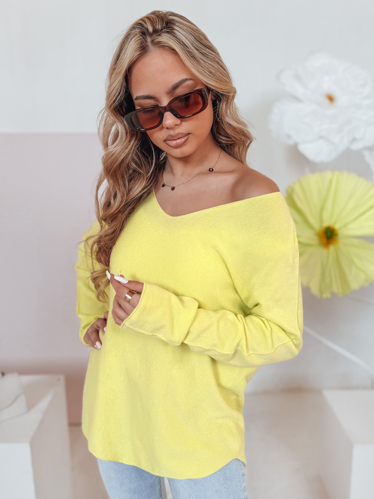 Sweter damski one size długi SOFTIL żółty Dstreet