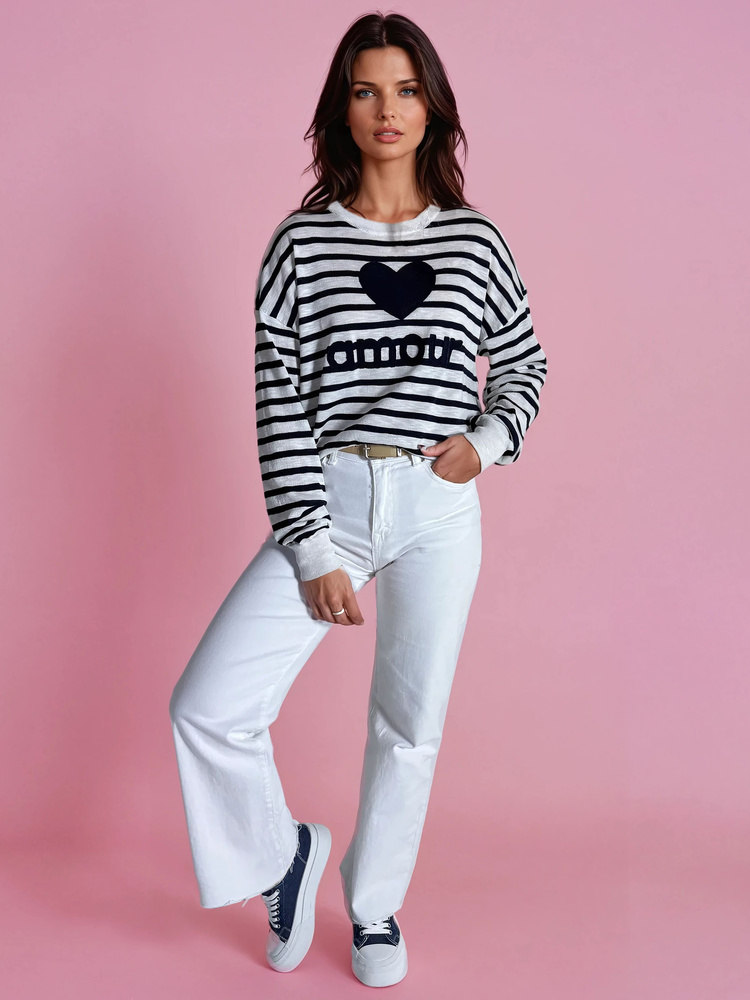 Sweter damski NOVES granatowy Dstreet