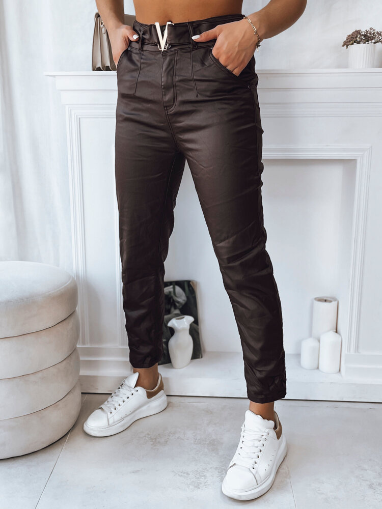 Spodnie damskie VIOLA ciemnobrązowe Dstreet