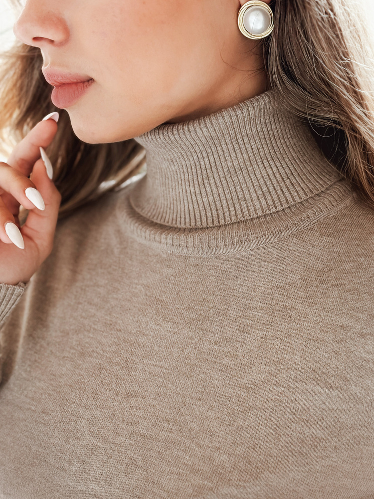 Pulover de dama cu guler VANORIA bej