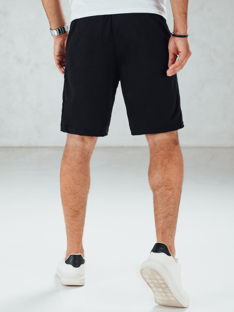 Pantaloni scurți negri din jerseu pentru bărbați Dstreet