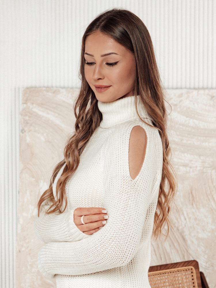 Sweter damski GOLFIVA ecru Dstreet