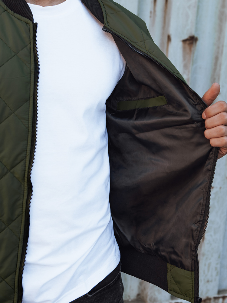 DStreet Kurtka męska pikowana bomber jacket zielona