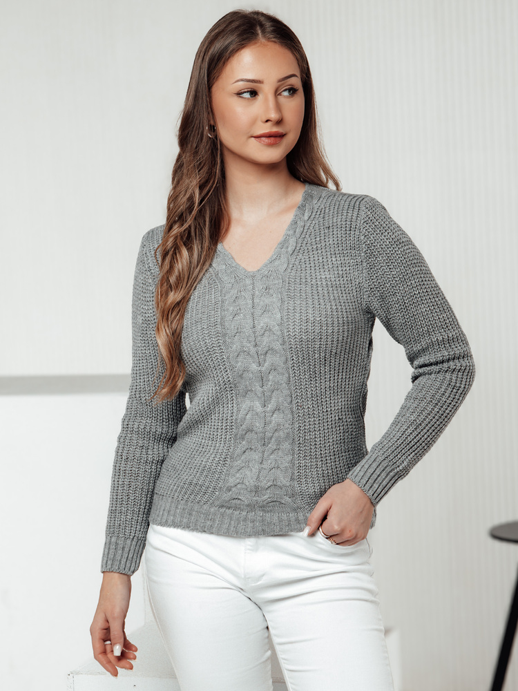 Sweter damski CASVINA jasnoszary Dstreet