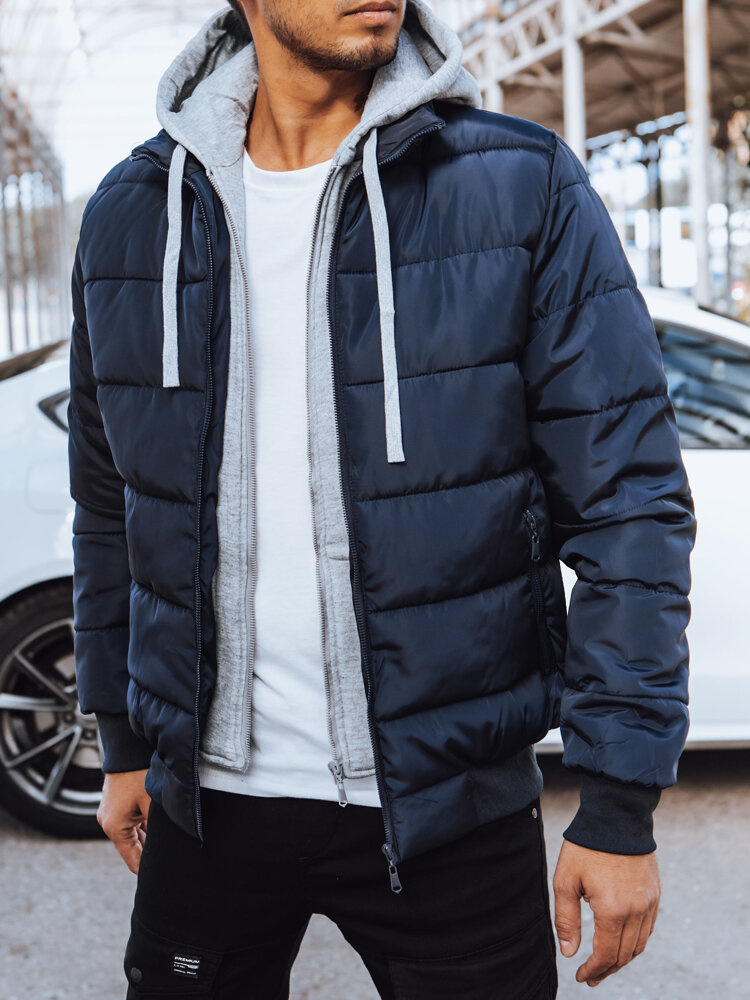 Kurtka zimowa męska pikowana granatowa Dstreet