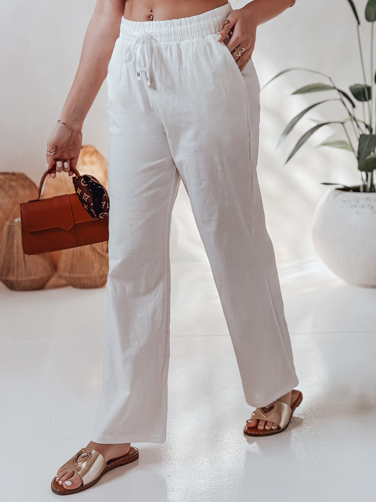 Spodnie damskie casualowe wide leg BOHO DAY białe Dstreet