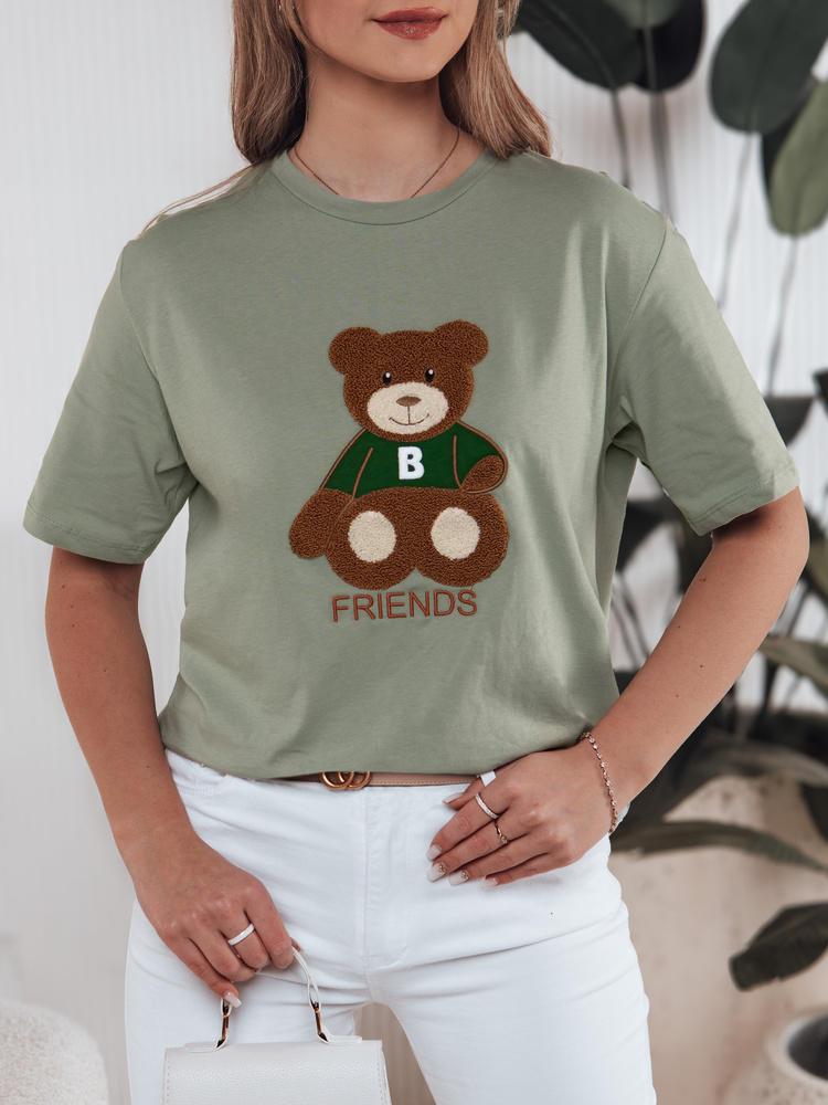 T-shirt damski BAREN ciemnozielony Dstreet